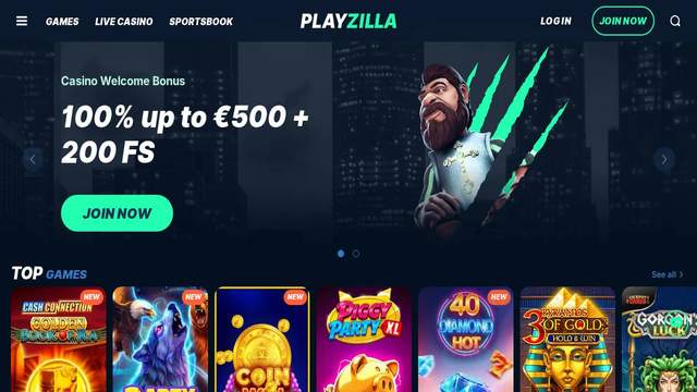Playzilla casino screenshot